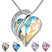 925 Sliver Heart Shaped Geometric Necklace - Aniron Shop