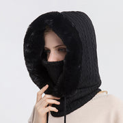 Winter Thick Plush Warm Hat With Scarf For Women