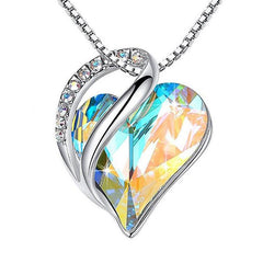 925 Sliver Heart Shaped Geometric Necklace - Aniron Shop