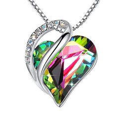 925 Sliver Heart Shaped Geometric Necklace - Aniron Shop