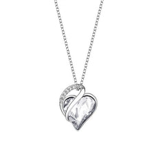 925 Sliver Heart Shaped Geometric Necklace - Aniron Shop