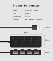 HUB Multi-USB Splitter | 4-Port Extender - Aniron Shop